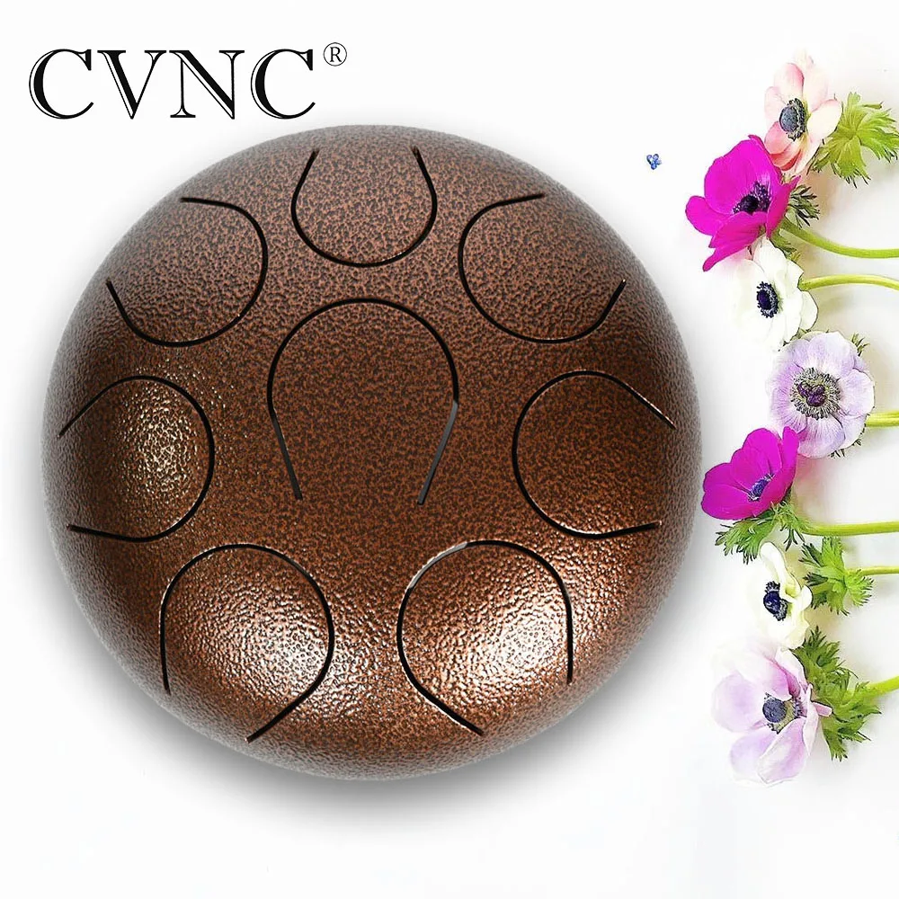 

CVNC 8inch Steel Tongue Drum Handpan Chakra Drum, Fine Hand tuned