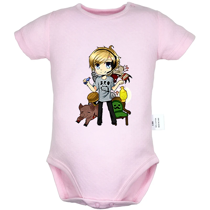 Комбинезон с короткими рукавами и принтом «Красавица и Чудовище» для новорожденных мальчиков и девочек возрастом от 6 до 24 месяцев летняя одежда из хлопка - Цвет: Baby306PD