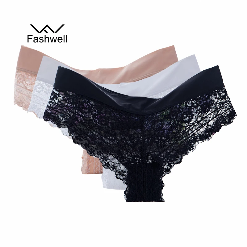 

Fashwell Fashion Ultra Soft Women's Sexy Lace Panties Thongs G Strings Seamless Underwear Women Panty Briefs 3pcs/lot