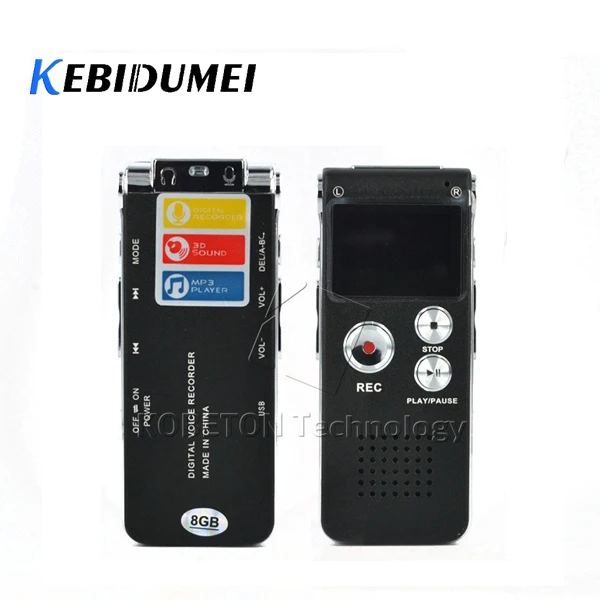 Kebidumei 3 в 1 Карманный перезаряжаемый Цифровой диктофон 8 ГБ 3D стерео MP3 плеер USB флеш