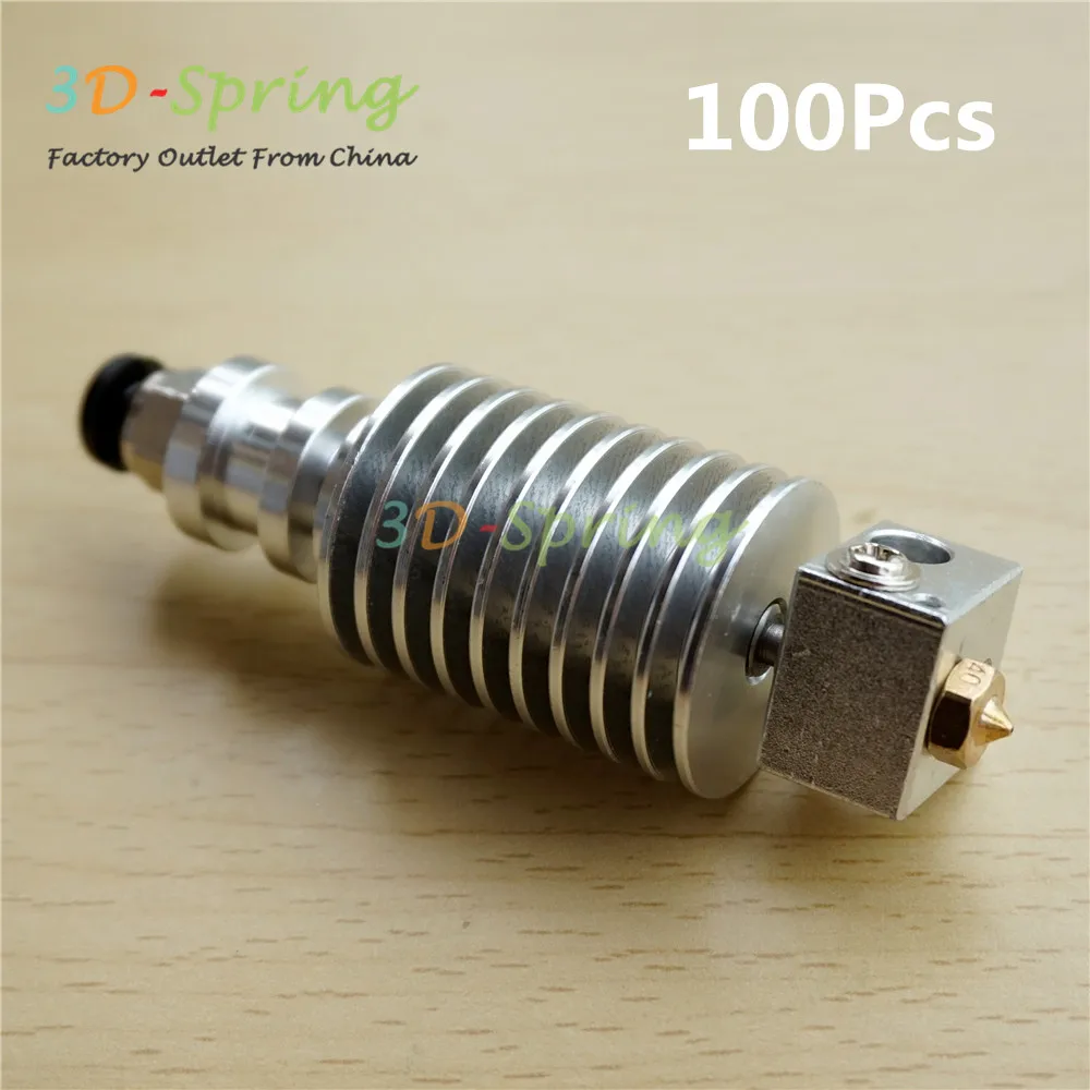 

100Pcs 3D V5 Remote Nozzle Kits 1.75mm 3mm Long Distance with Teflon Heating Print Head Extruder Head Heating block Nozzle