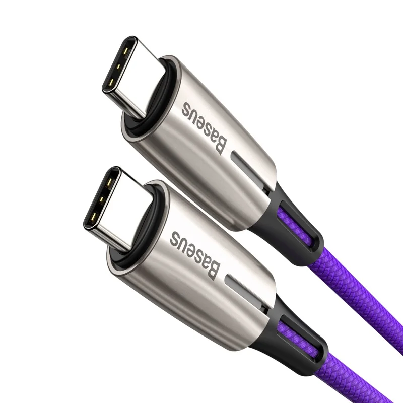 Baseus usb type C кабель для USB C кабель для samsung S10 S9 USBC PD 60 Вт Быстрая зарядка зарядное устройство USB-C type-C кабель для Xiaomi Mi 9 8 - Цвет: Purple