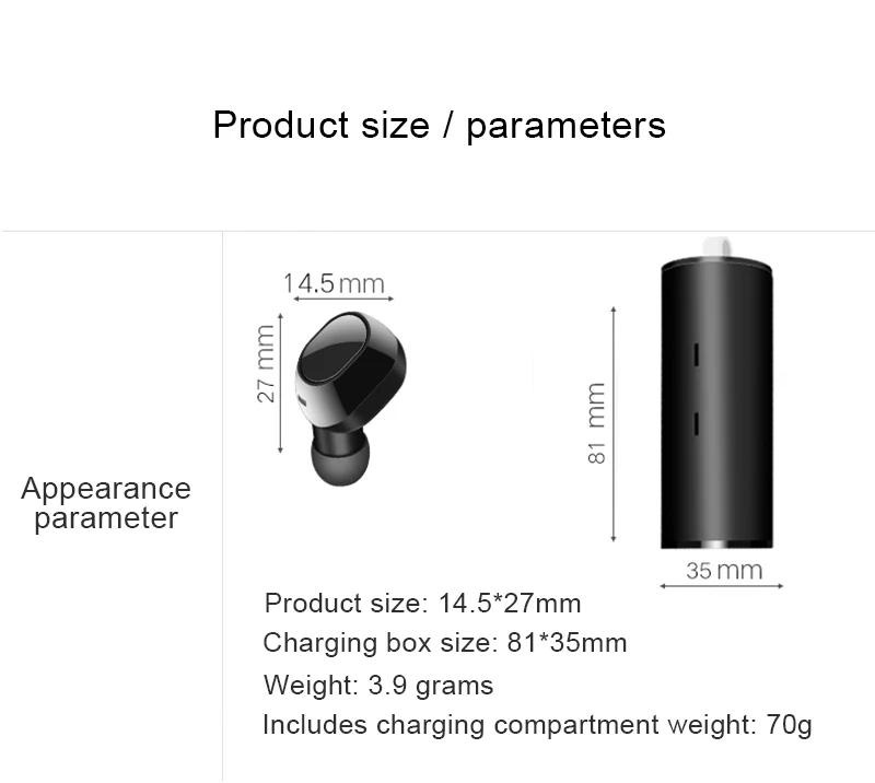 Nasin TWS19 настоящие беспроводные Bluetooth наушники мини стерео наушники Bluetooth 5,0 гарнитура с зарядным устройством для xiaomi huawei