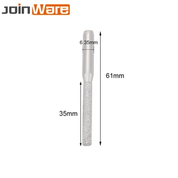 

Diamond Vacuum Brazing Brazed Router Finger Bit Grinding 6.35MM 1/4" Shank Straight For Marble Granite Knife 61MM Length New 1Pc