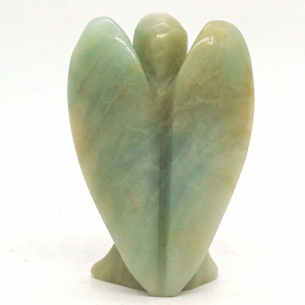 Фигурка ангела миниатюрный резной натуральный Амазонит исцеляющая статуя из
