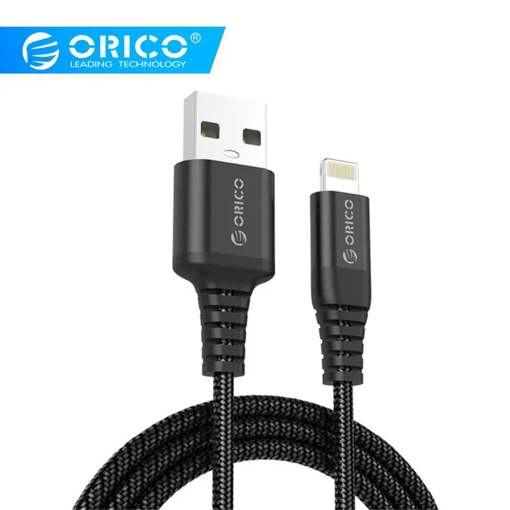 ORICO 1 M النايلون الإضاءة USB كابلات 2.4A سريع كابل شحن ل فون x 8 7 6 5 زائد باد المحمول الهاتف كابل بيانات كابل الشاحن