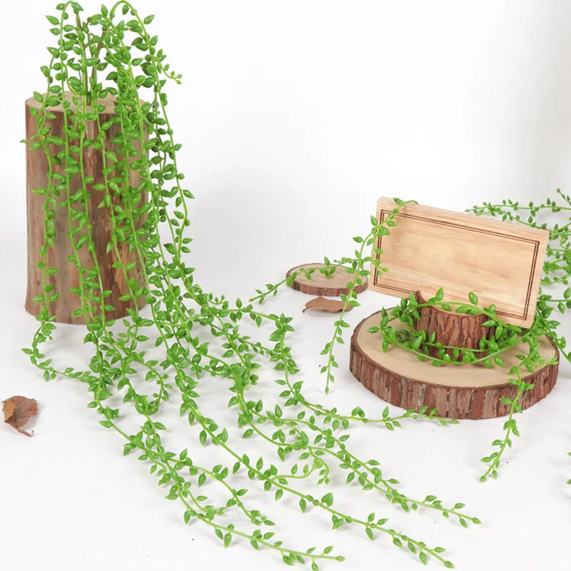 

3 Branch Simulation Succulents Lover Tears Green Rattan Wall Hangings Artificial Plant Home Home Party Leisure Decor 82cm
