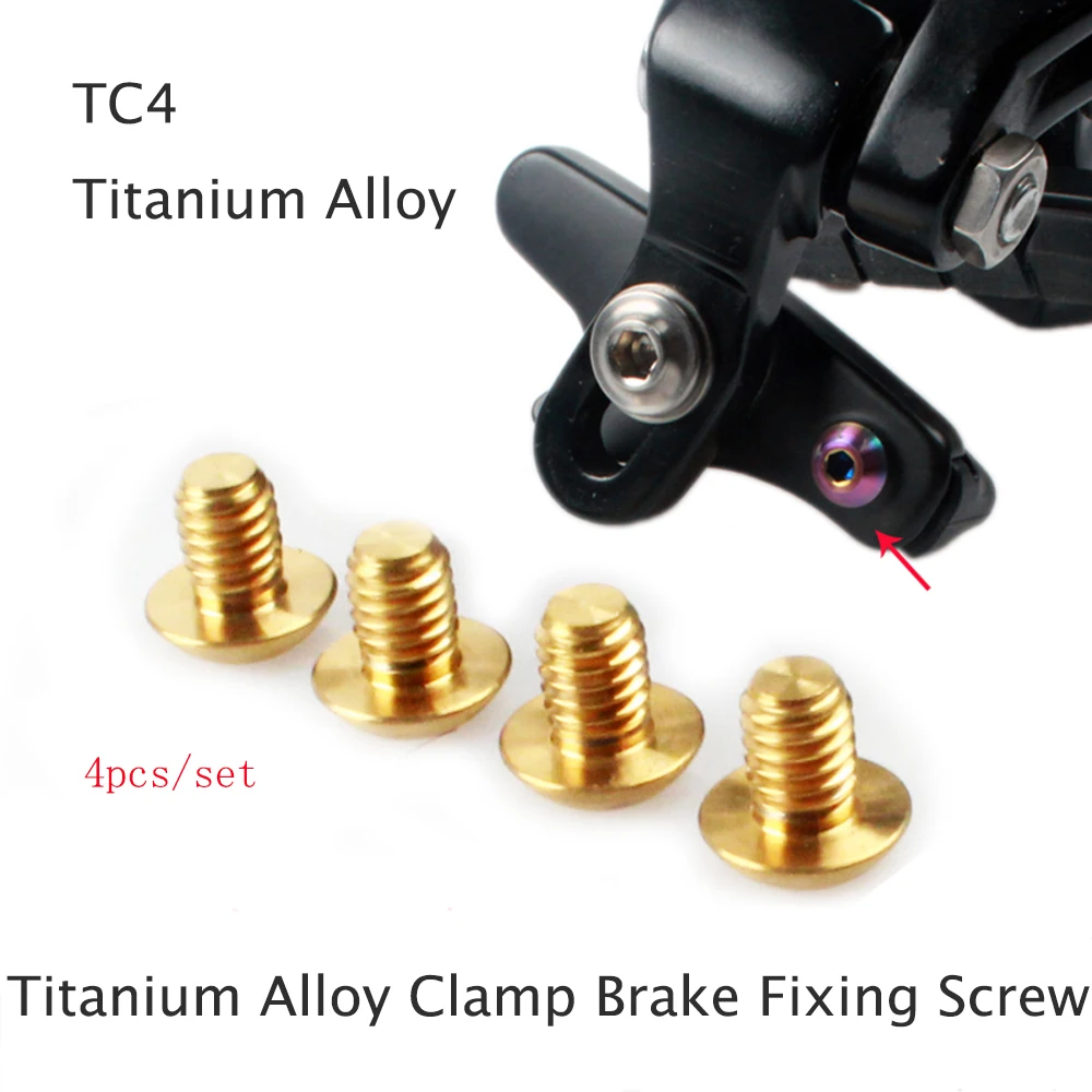 

4 pcs Bicycle Brake Pad Fixing Screw Titanium Alloy Mountain Road Bike Hydraulic Disc Brake Fixing Bolts XT Brake Clamp Threaded