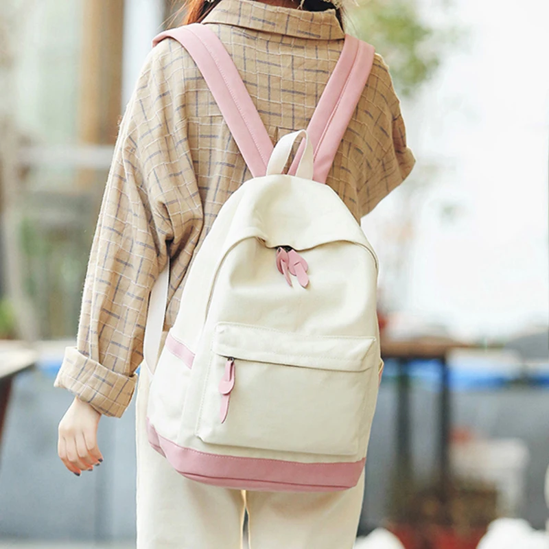 

5 color Women Backpack for School Teenagers Girl Vintage Stylish School Bag Ladies Canvas Fabric Backpack Female Bookbag Mochila