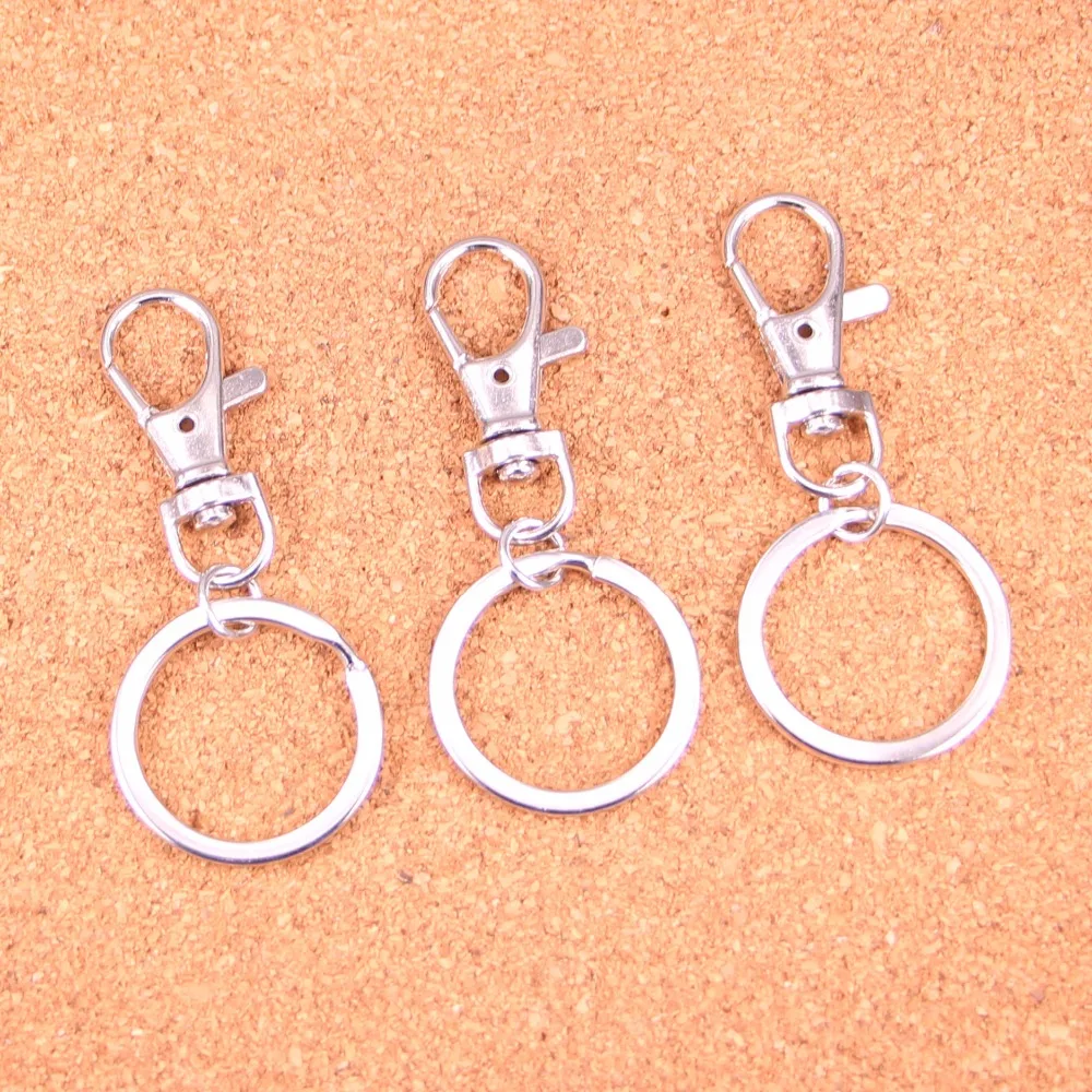 

10pcs Silver Plated Metal Swivel Lobster Clasp Clips Key Hook Keychain Split Key Ring Findings Clasps For Keychains Making