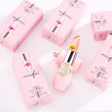 Золотой Foi прозрачные сушеные цветы желе помады водостойкий питательный неприлипающая чашка изменение температуры Цветные помады