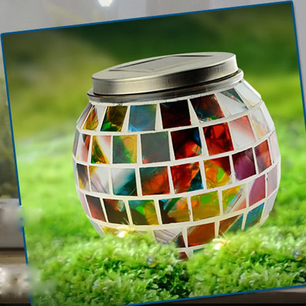 Bola de Vidro Movido a Energia Lâmpadas à Prova Luz ao ar Nova Mosaico Solar Jardim Luzes Coloridas Mudar Quintal Varanda d' Água Livre Indoor 3 Cheap garden light