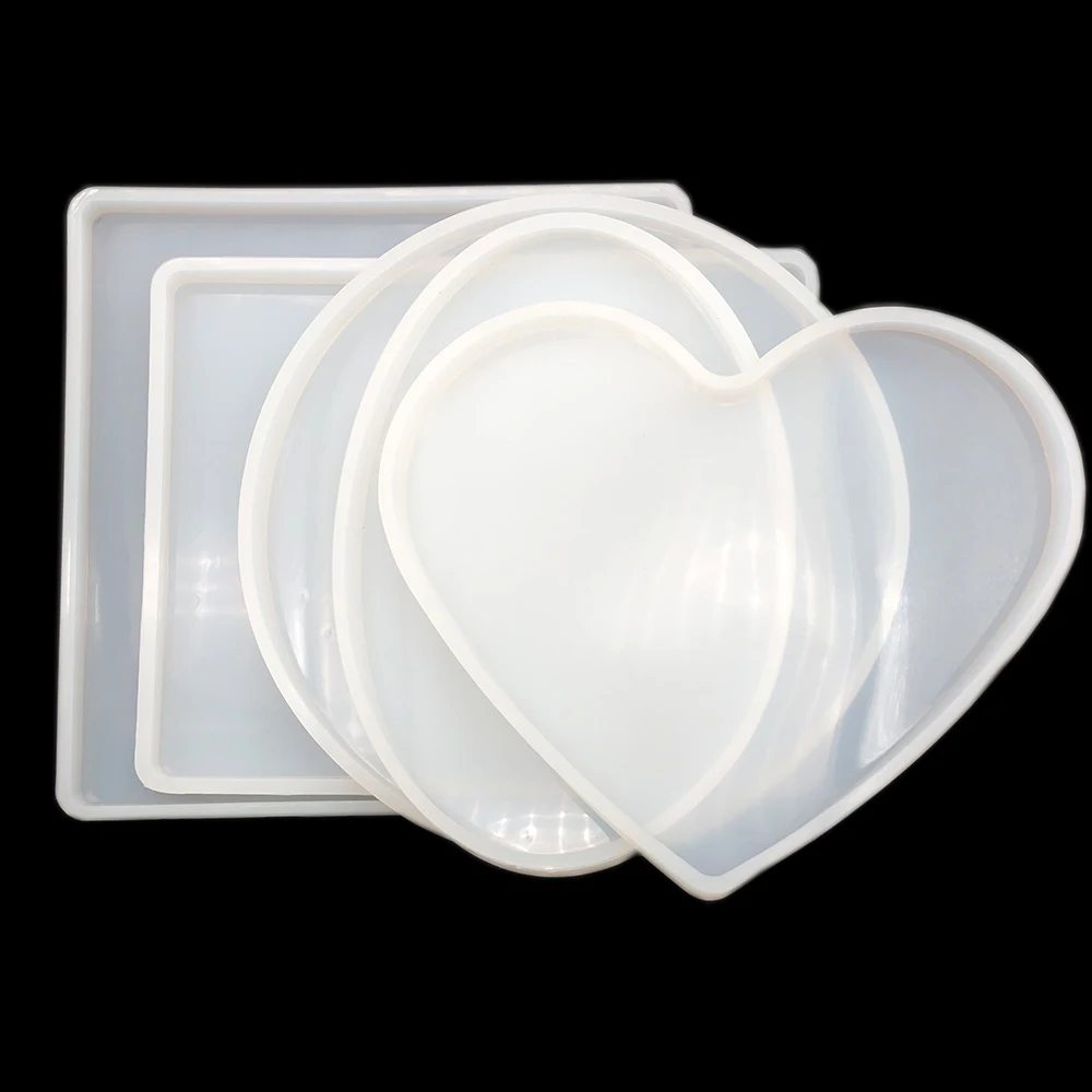 

5pcs Large Resin Silicone Molds Shiny Epoxy Resin Molds Including Round/Square/Rectangle/Heart/Oval Shape Casting Molds For DIY