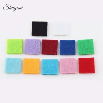 

50PCS Mix 12Colors Square Aromatherapy Felt Pads fit Essential Oil Diffusing Perfume Locket Pendant Jewelry