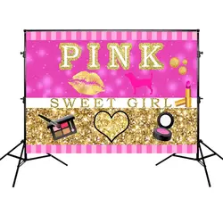 Розовый тематический фон Sweet Girl день рождения фон Косметика декоративный баннер реквизит для фотостудии