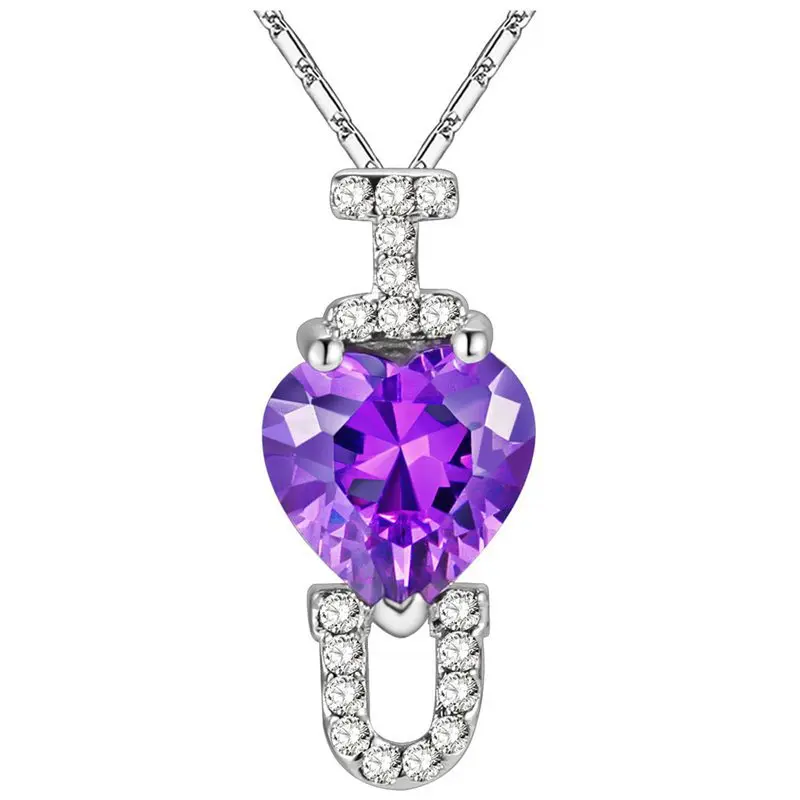 

hot sale new arrive fashion jewerly s925 Sterling sliver gem necklace for couple gift LB27