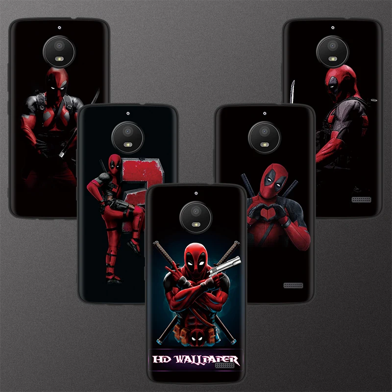 

Super Cool Marvel Deadpool Cover Case For Motorola E4 Plus EU G5 G5S Plus Black Case For Moto G6 Play Soft Silicone Coque Luxury