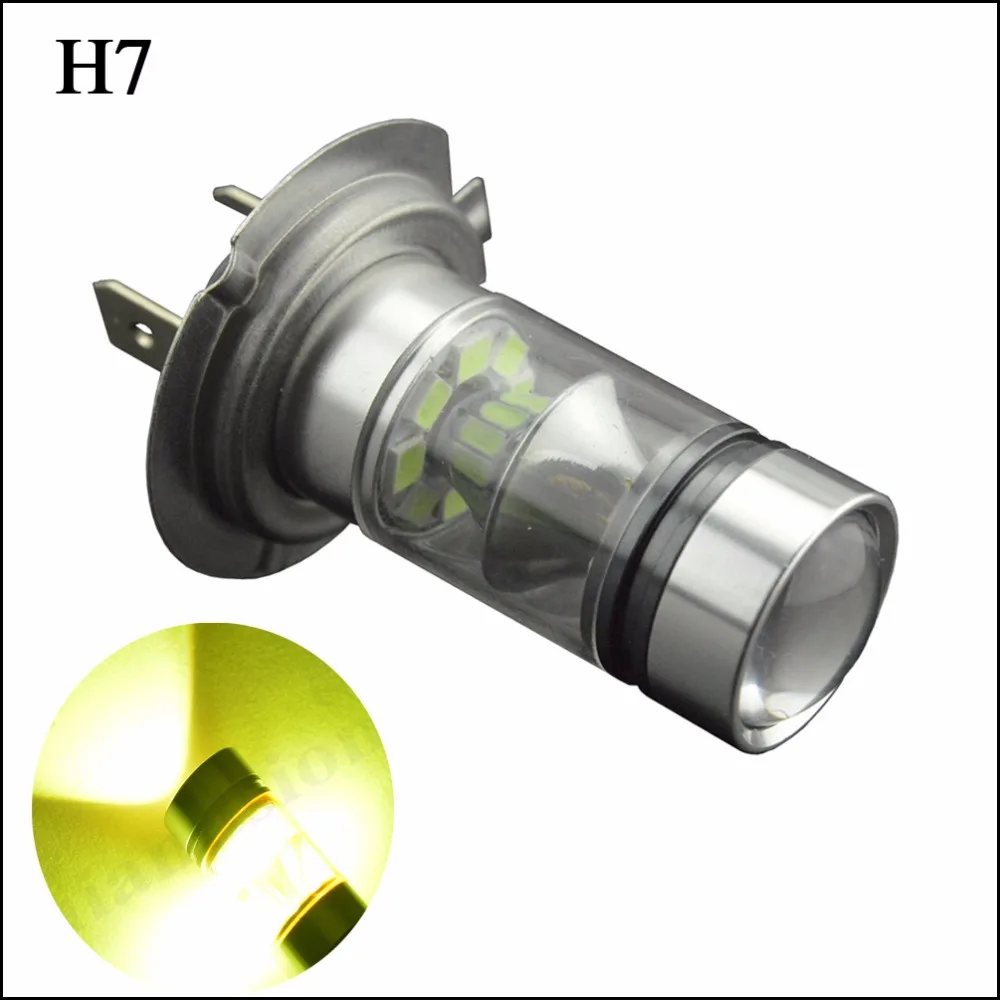 

2x H7 12V 24V 3030 SMD 20 LED High Power Ice Blue/ Yellow Auto Driving Fog Lights Lamp Bulbs Car LED Head Lamp Light Car Styling