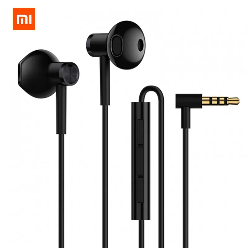 

Original Xiaomi Hybrid DC Half In-Ear earphone horn L-Shape Plug MEM Microphone Wire Control Dual Driver for Xiaomi Huawei