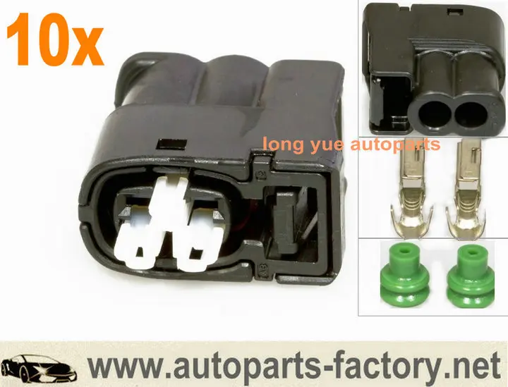 

longyue 10set 2Pin Ignition Coil Connector fit For Toyota 1JZ 2JZ 1JZ GTE 2JZ GTE Lexus SC300 Mazda RX7 S6/7/8