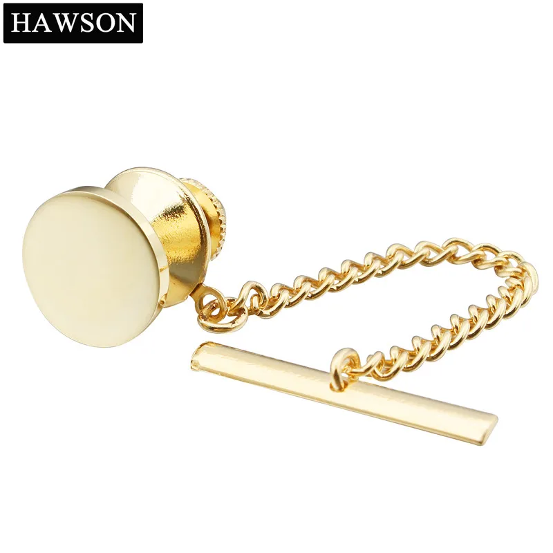 HAWSON Silver Tie Tack mens Shirt Formal Tie Tack Pin with Chain Best