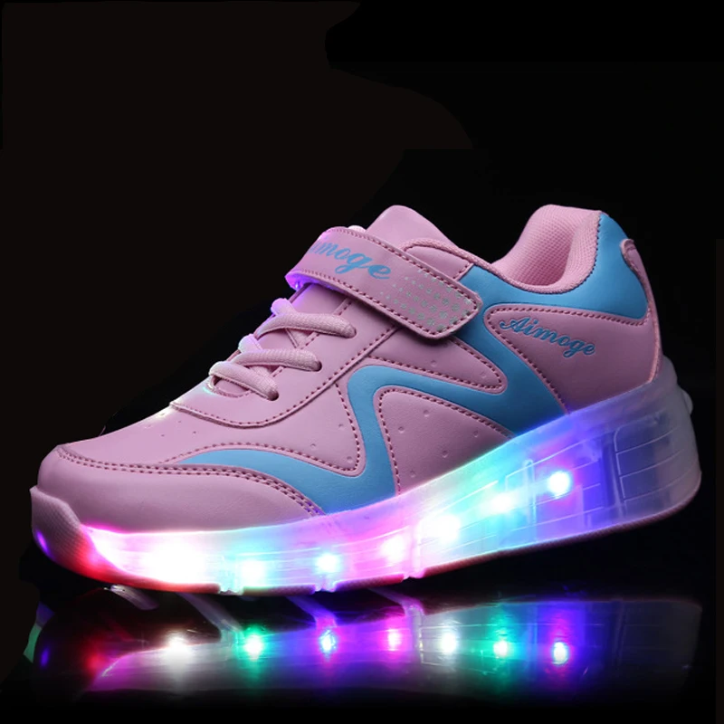 2017 New Fashion Children Outdoor Sports Sneakers LED Light Glowing Shoes Child Kids Sneakers Boys Girls