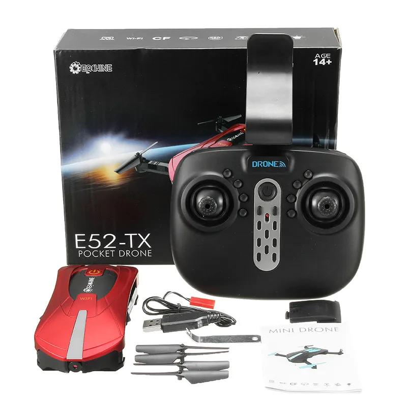 Eachine E52 WiFi FPV с 2 мегапиксельной камерой удержание высоты складной рычаг RC Дрон