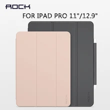 Для iPad Pro 12,9 чехол с карандашом держатель ROCK PU TPU мягкий чехол для магнитного автоматического сна/пробуждения защитный чехол для iPad Pro 11