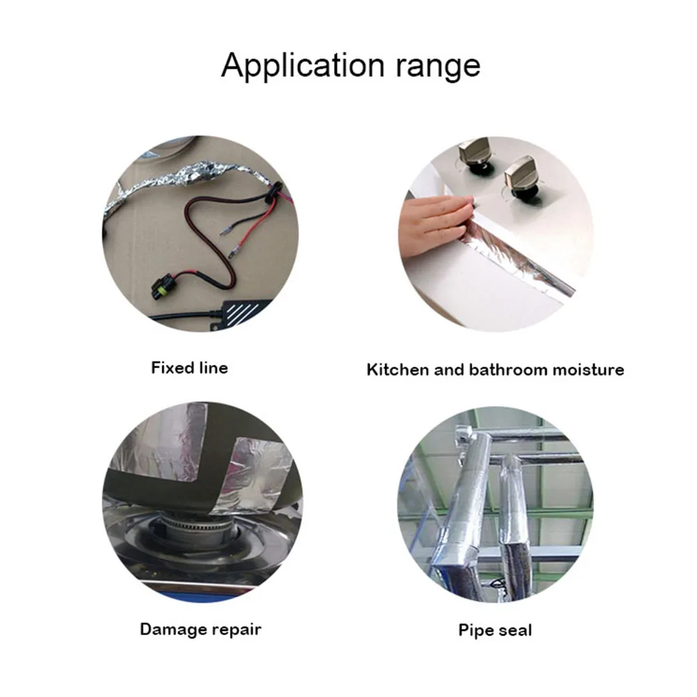 Серебряная алюминиевая фольга, клейкая уплотнительная лента, термостойкая клейкая лента для ремонта воздуховодов, термостойкая фольга, клейкая лента 45 мм* 20 м