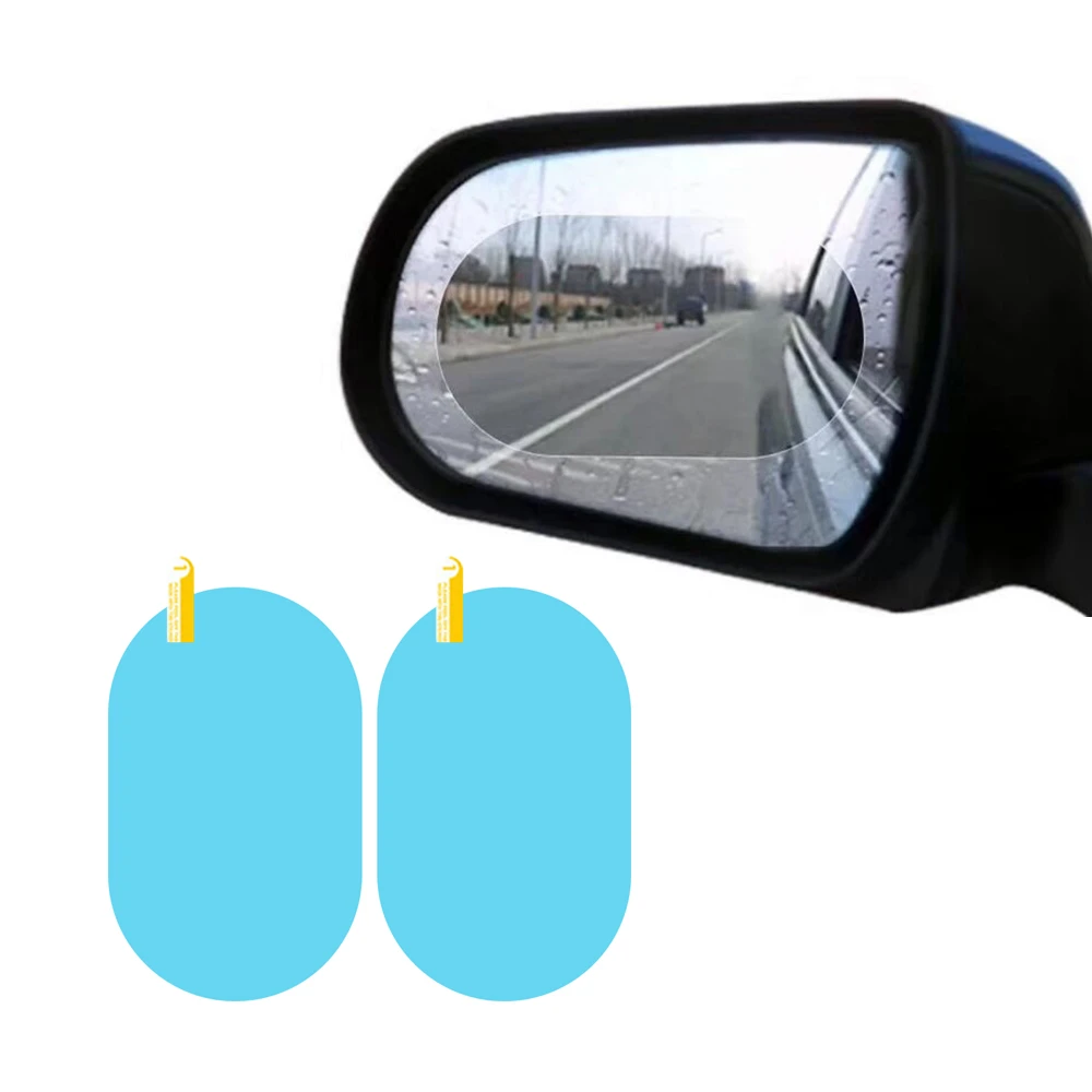 2PCS/Set Oval Car Auto Anti Fog Rainproof Rearview Mirror Protective Film CN