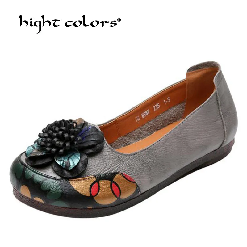 

2019 New Arrivals Women Shoes Flats Genuine Leather Loafers Fashion Moccasins Shoes Women Slip On Ballet Flats Printing Shoes