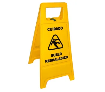 

Poster folding plastic yellow Cuidado raised floor Slippery