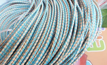 

2017 F#6 free shipping 50 meters high quality high quality 3 mm woven real cowhide rope