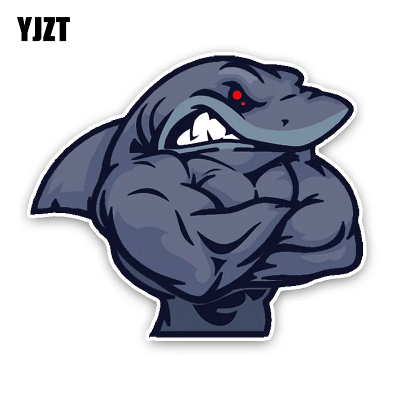 cookies sticker vector 13.4*11.3CM Shark Interesting Cartoon Angry YJZT Muscle cookies sticker vector 13.4*11.3CM Shark Interesting Cartoon Angry YJZT Muscle