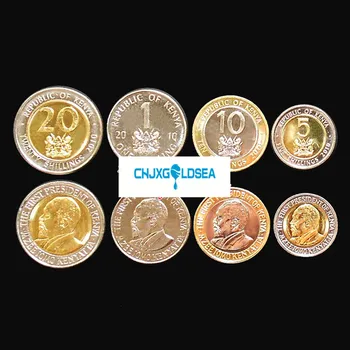 

4piece/lot Kenya coin Contains 3 two-tone metal coins original Not circulated