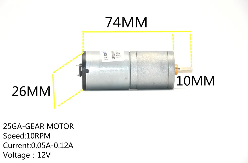 25GA-370 DC 12V 65mA 15RPM Permanent Magnetic DC Geared Motor DIY toy car