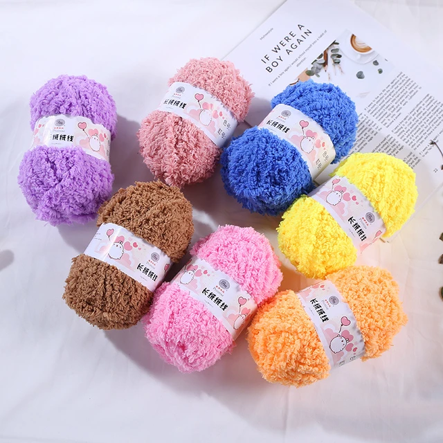 50g/ball Dyed Coral Fleece Soft Baby Yarn Polyester Craft for Hand Knitting  Crochet Towel Carpet Thread QW055 - AliExpress