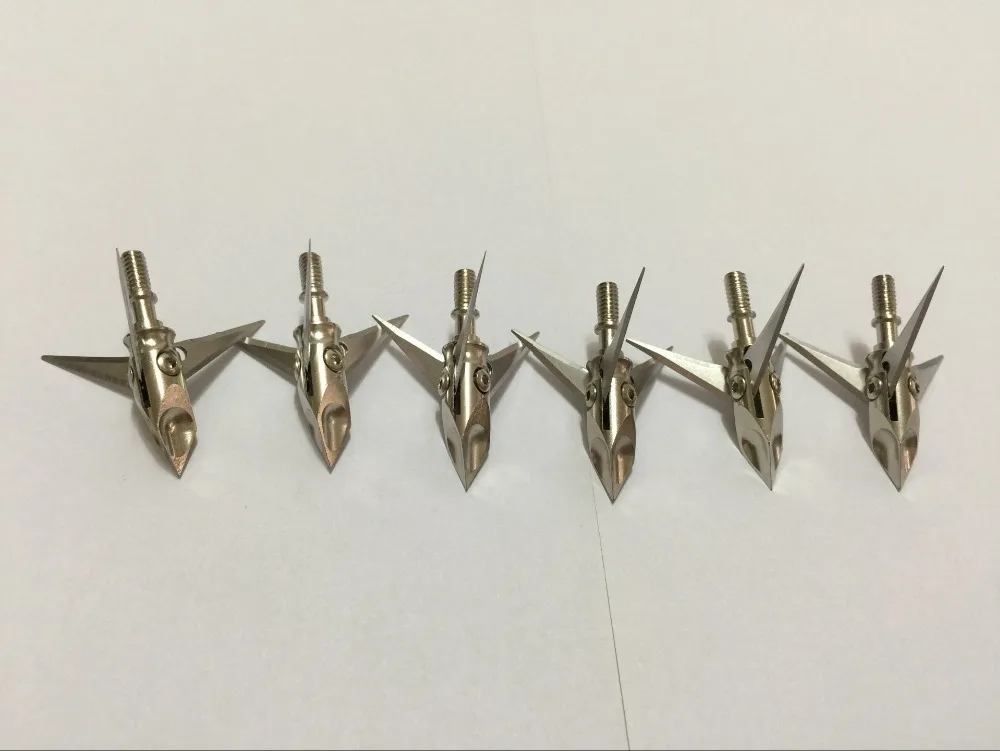 6pk Archery Hunting Arrow Broadheads 100gr 3 Blades Arrow Heads For