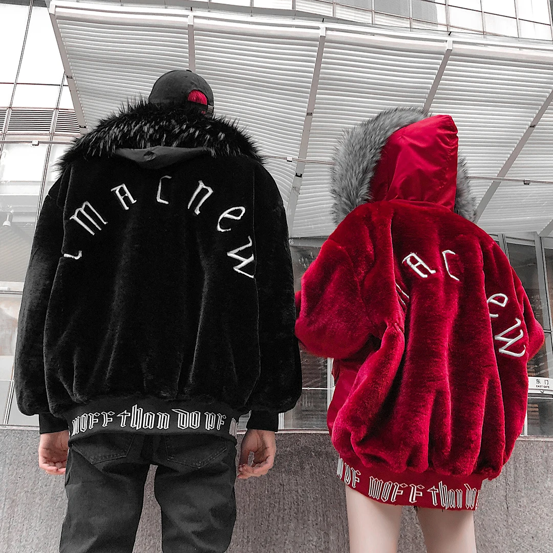AELFRIC Thick Wool Jackets Man Women Harajuku Streetwear Winter Fleece Casual Streetwear Jacket Warm Skateboard Overcoats QA30