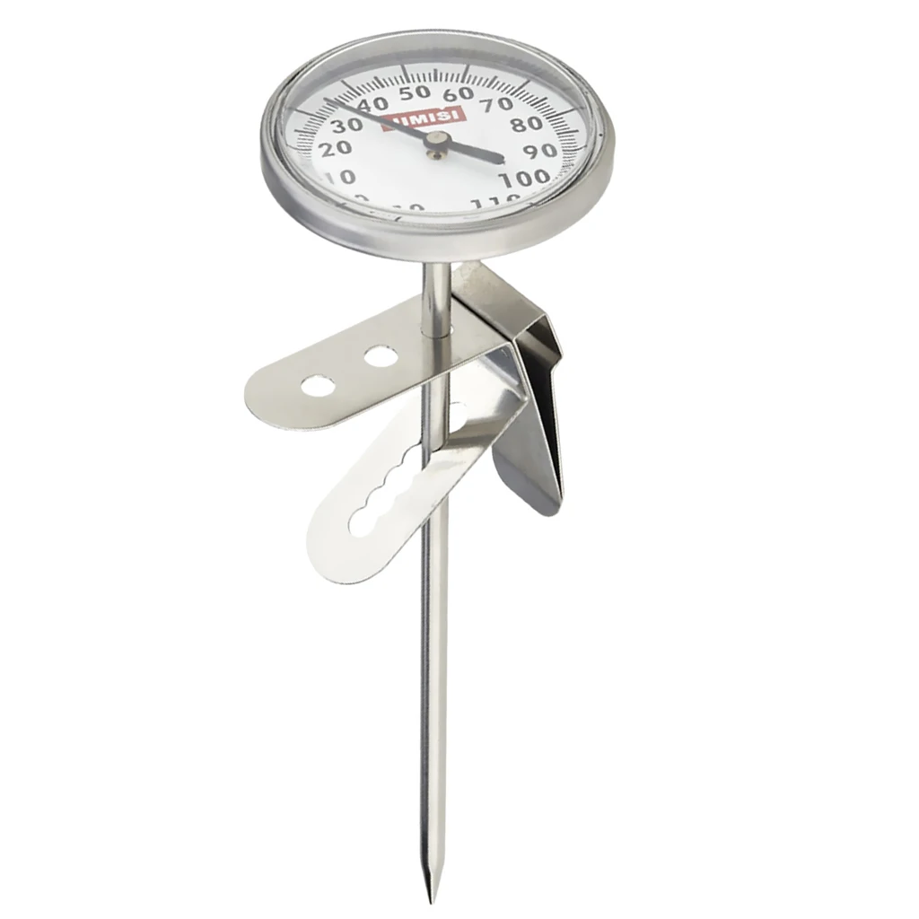 Instant Read Coffee Steamed Milk Frothing Thermometer Timer Stainless Steel Coffee Thermometer for milk pitcher or coffee pot