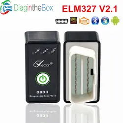 Показателя Viecar мини ELM327 Bluetooth ELM 327 Мощность переключатель V2.1 OBD2 инструмента диагностики с нескольких языков на Android/Symbian/Windows