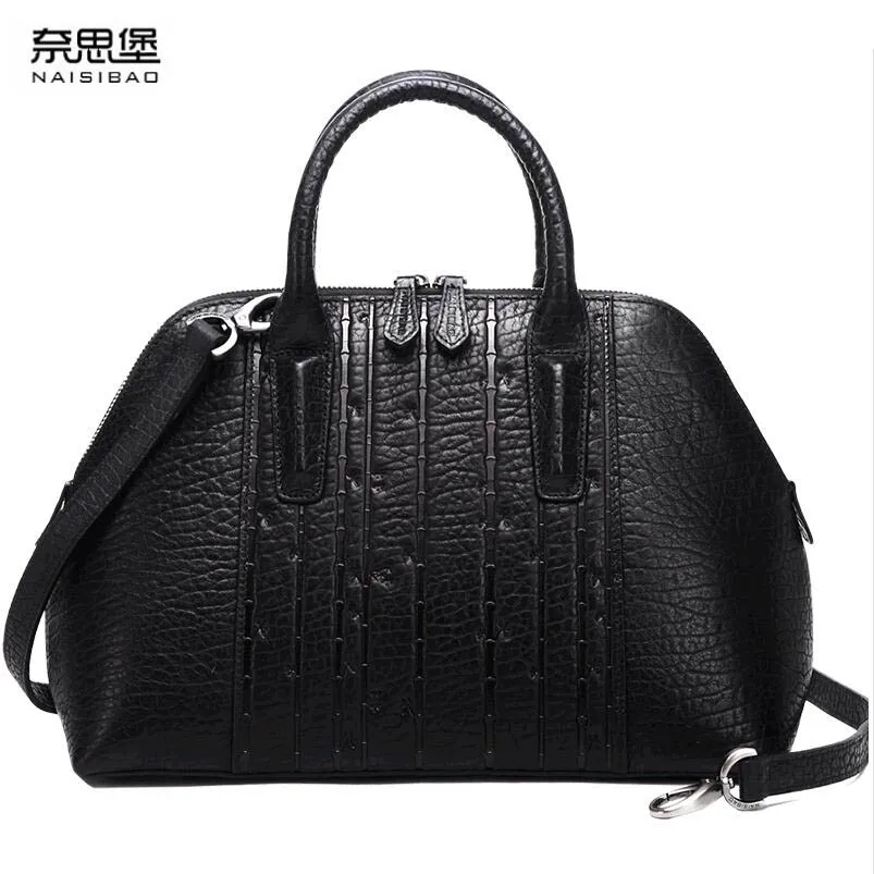 

NAISIBAO100% new luxury fashion high-quality large shell shell bag Messenger bag shoulder bag leather embossed China wind p