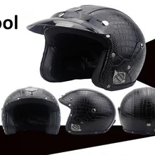 Для мотоциклетных шлемов 3/4 открытый шлем из искусственной кожи в винтажном стиле L