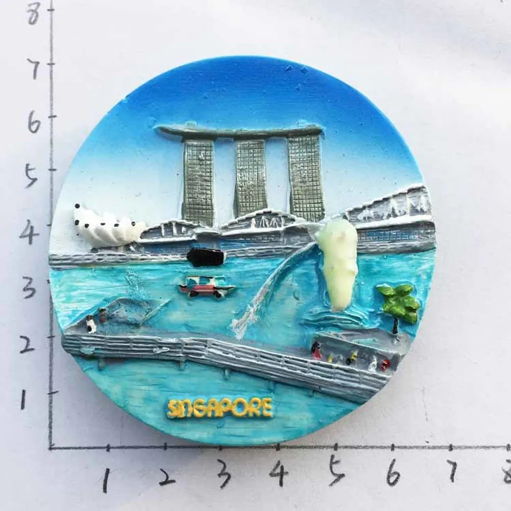 Туристический сувенир сингапур Merlion Park Sentosa Marina Bay магнит на холодильник 3D ручная