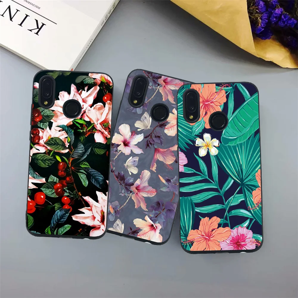 

Shockproof Phone Cover For Huawei P Smart 2019 Case Soft TPU Silicone Shell Flowers Marble Flamingo Case For P Smart Cover Funda