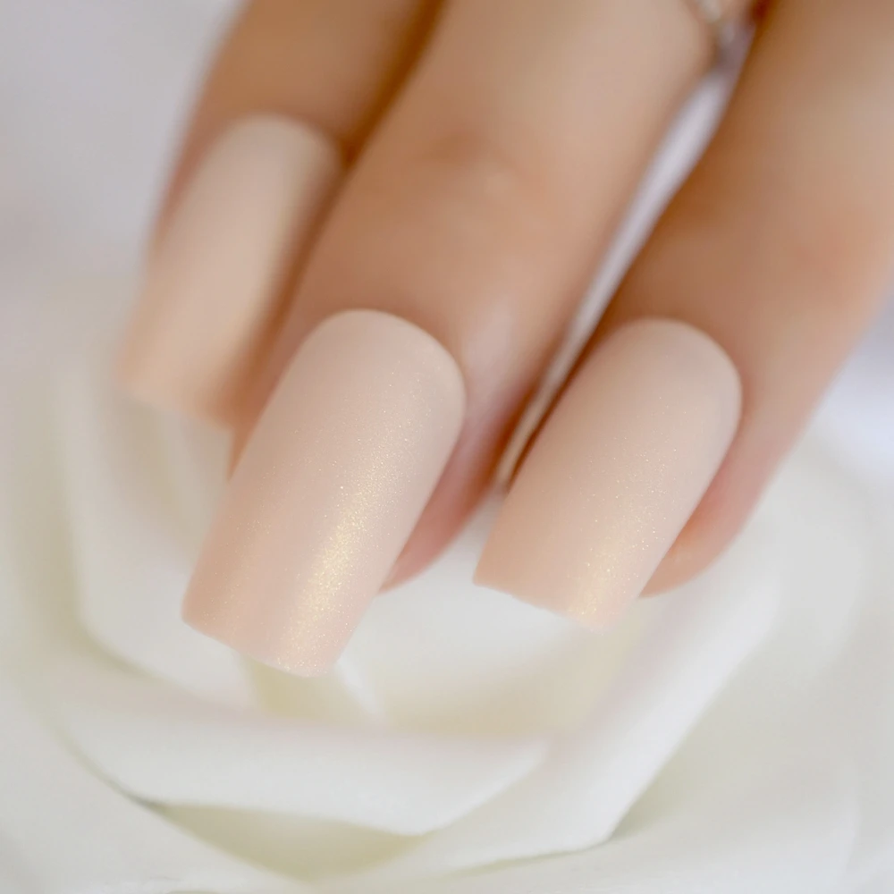 Мерцающий блеск, искусственные ногти телесного цвета, средний квадратный поддельный пресс для нейл-арта, женский макияж на палец без клея, 259 м