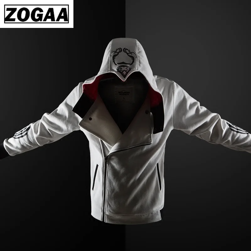 ZOGAA Mens Jacket Coat Hoodie Men Casual Hoodies Sweatshirts Plus Size Printed Autumn Hooded Coat Men Sweatshirt Male Outwear