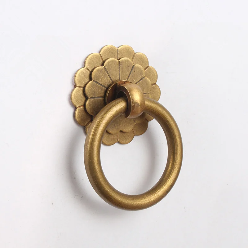 

High quality full copper Vintage Drawer handle Vintage Chinese cabinet pull ring For Cabinet Door Furniture Hardware
