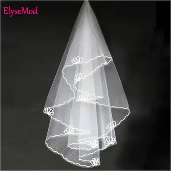 

2018 Popular Cheap Simple Ivory One Layers Tulle Short Bride Wedding Veil Bridal Accesories Veils Free Shipping