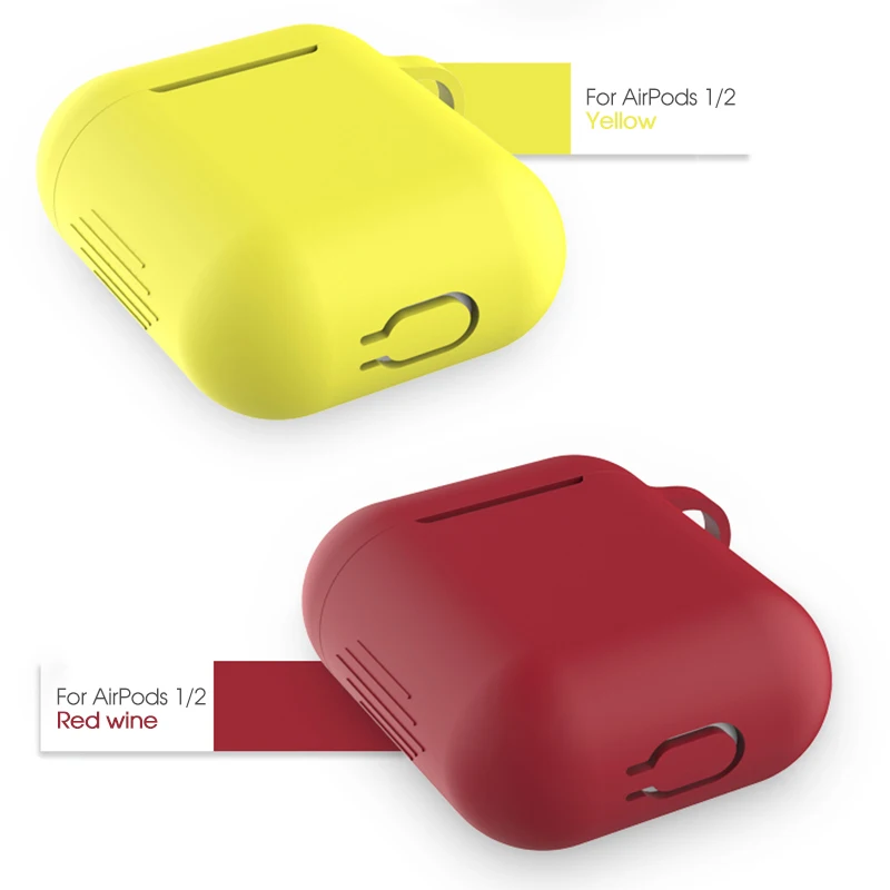 Силиконовый беспроводной Чехол для наушников с Bluetooth, защитный чехол, аксессуары для Apple Airpods 1/2, зарядная коробка с крючками
